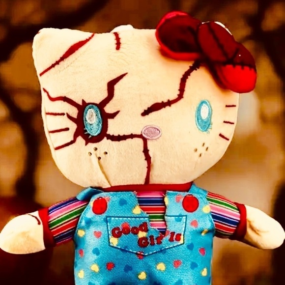 HELLO KITTY x CHUCKY Child's Play 9"" inch Plush Stuffed Doll Toy Halloween NEW - Picture 2 of 8